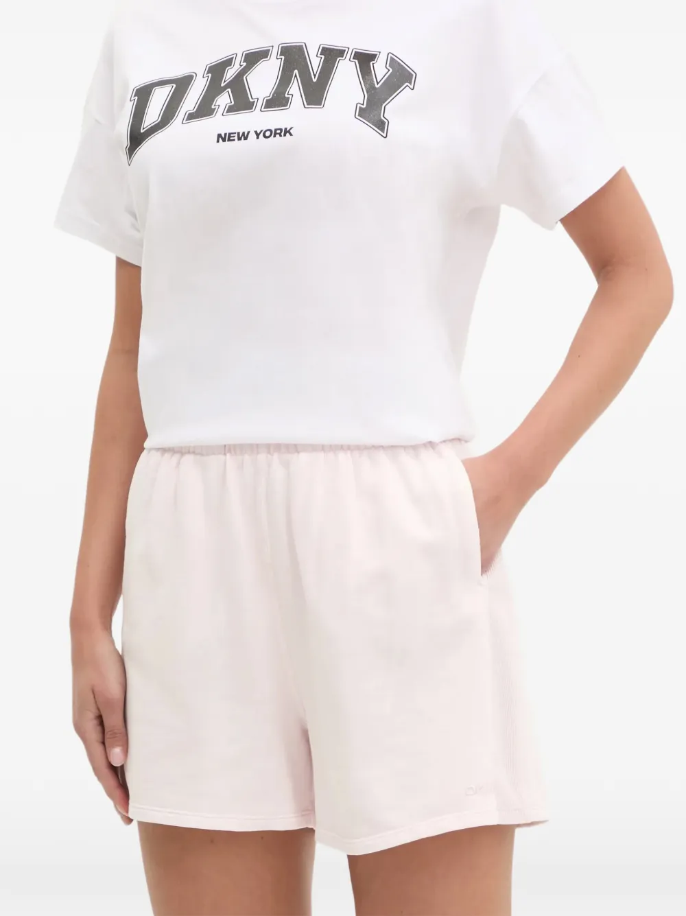 DKNY elasticated-waistband mini shorts Roze