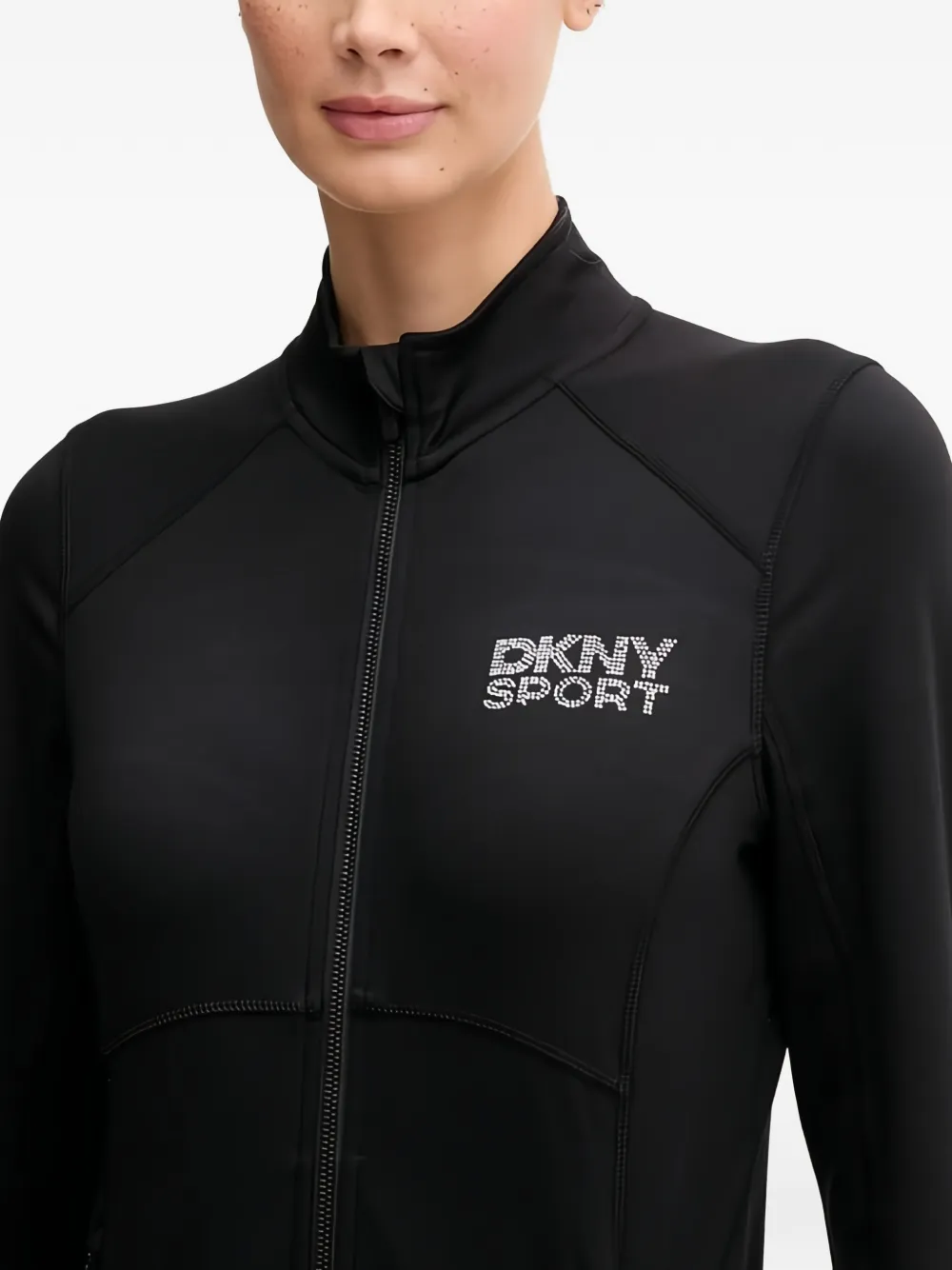 DKNY Top met lange mouwen en rits Zwart