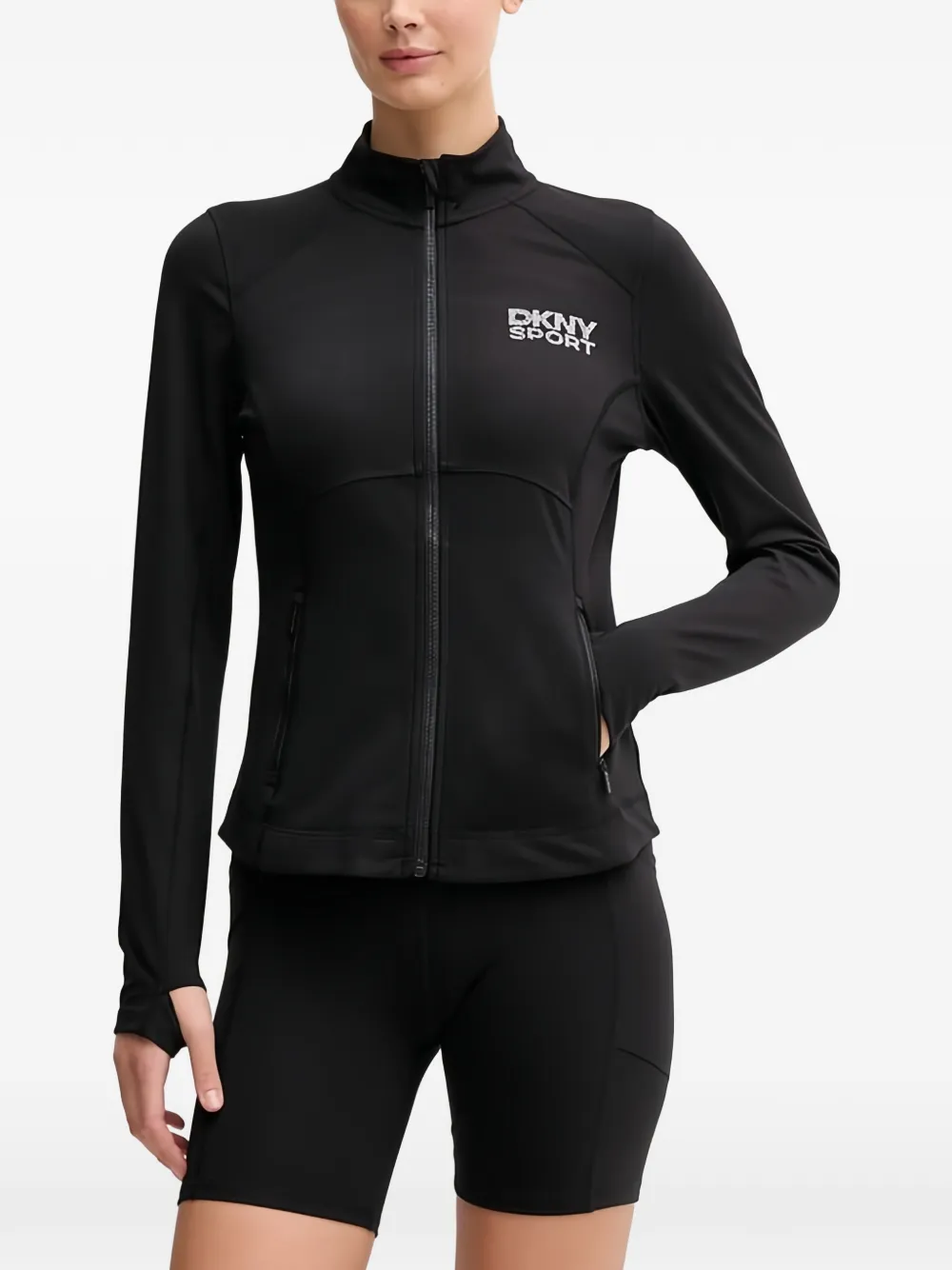 DKNY zip-up long-sleeved top - Nero