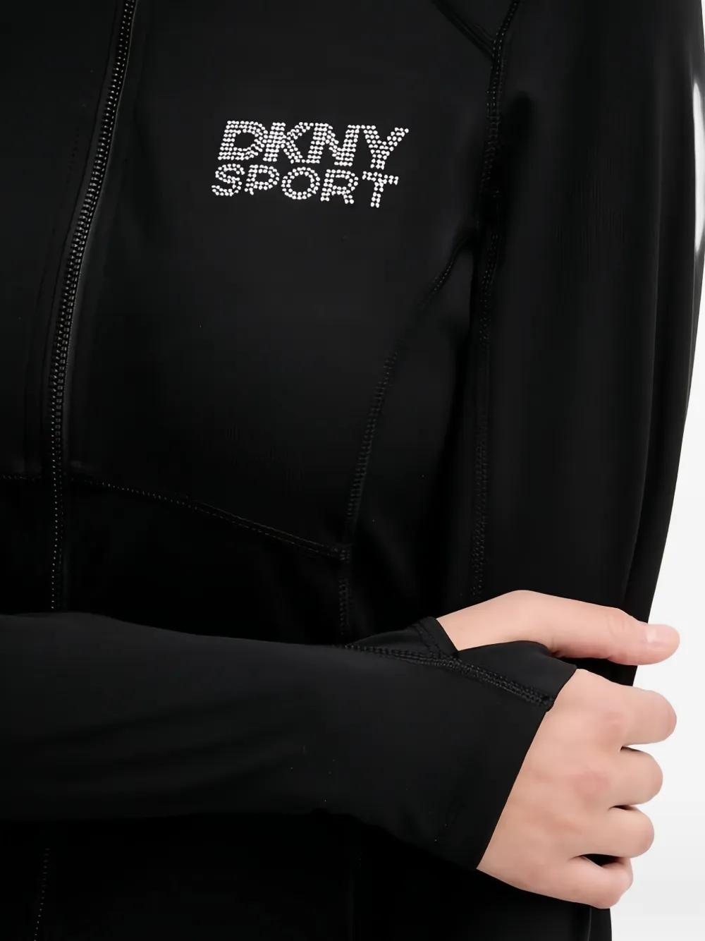 DKNY Top met lange mouwen en rits Zwart