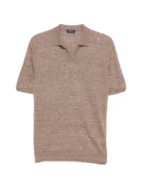 Barba V-neck short-sleeve polo shirt