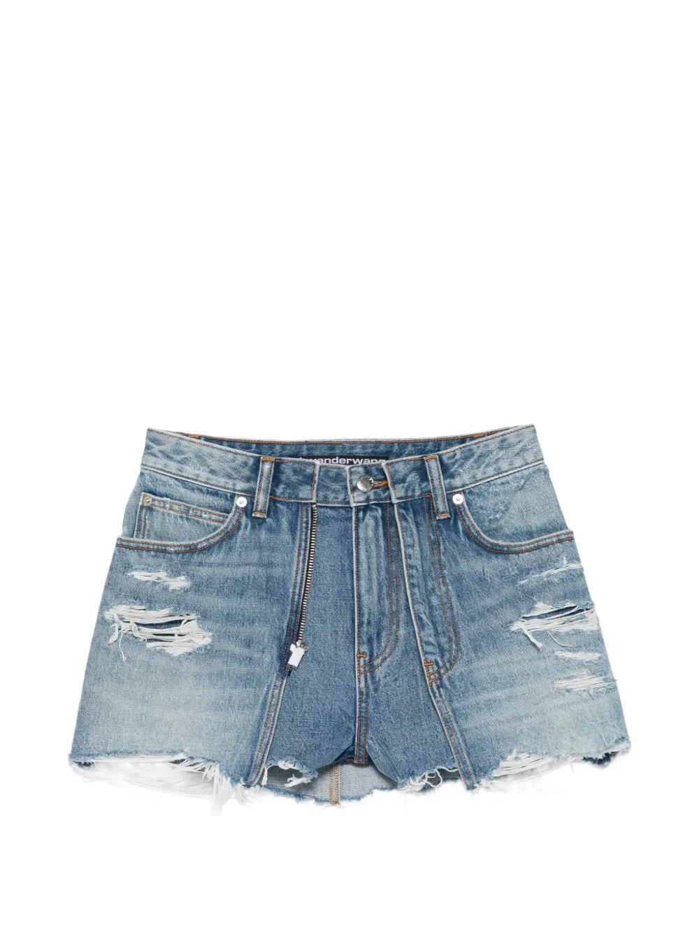 Alexander Wang ripped zip shorts - Blu