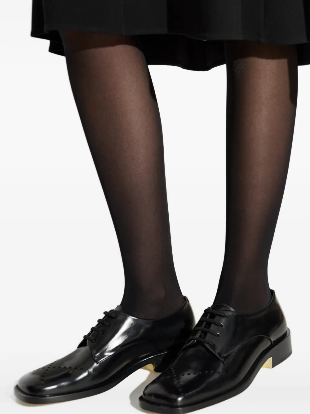 Jil Sander Geperforeerde leren derby schoenen Zwart