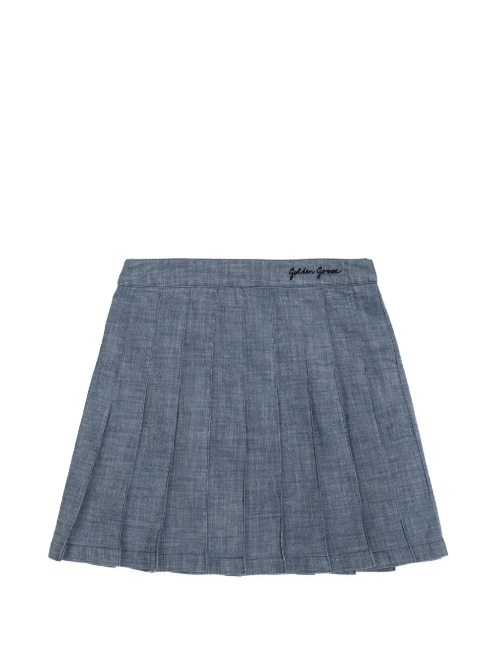 Golden Goose Kids pleated embroidery skirt - Blau