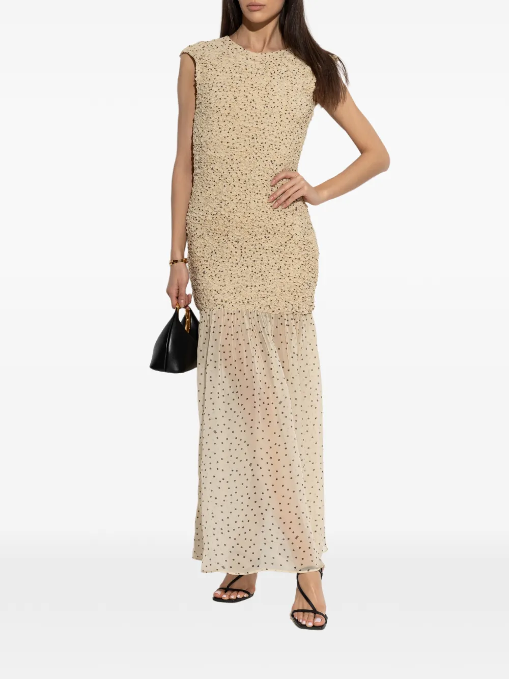 By Malene Birger ruched spotted dress - Nude