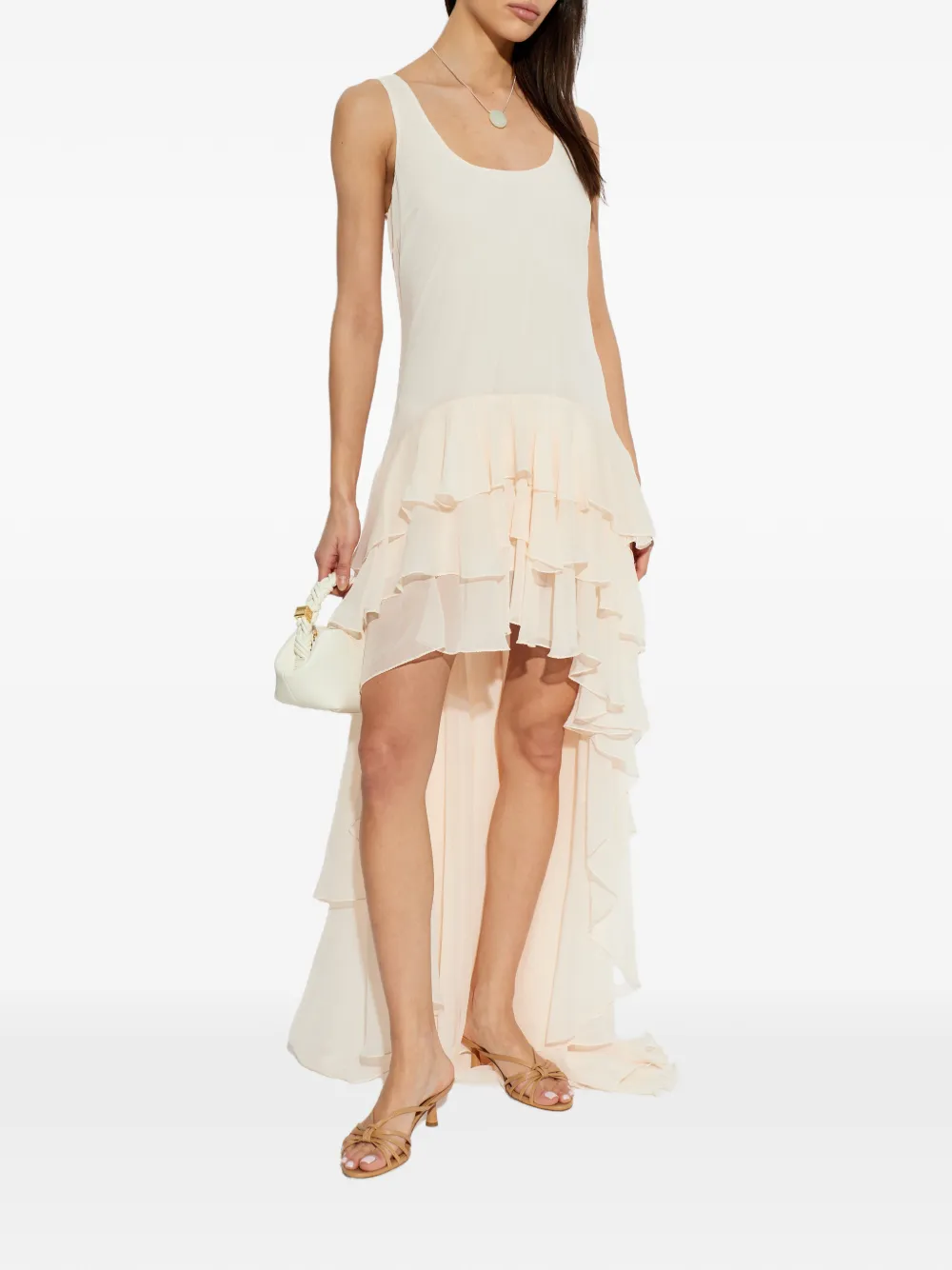 ROTATE BIRGER CHRISTENSEN Jurk met ruches Beige