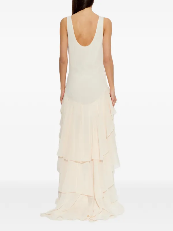 ROTATE BIRGER CHRISTENSEN Chiffon Ruffle Dress | Neutrals
