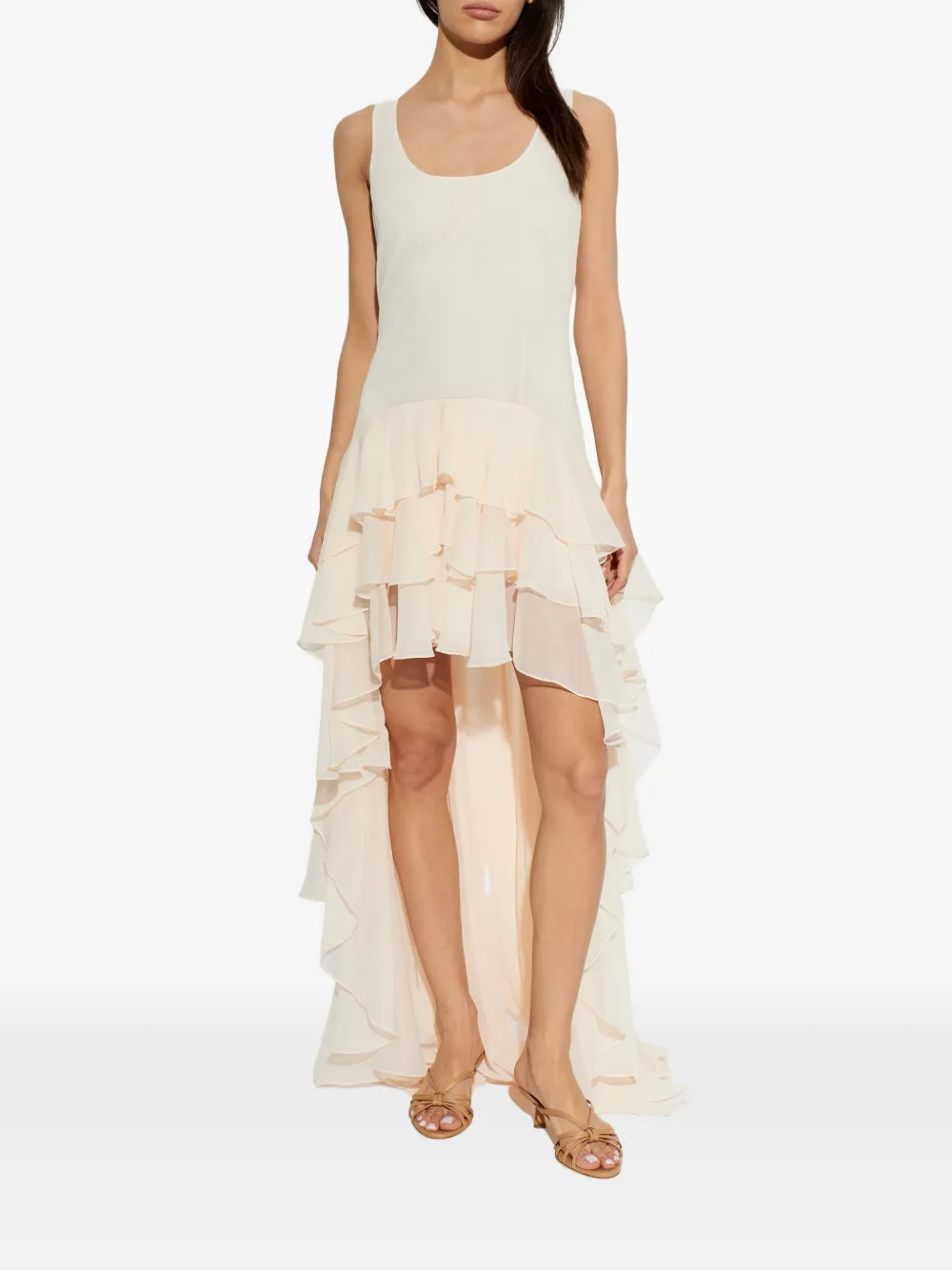 ROTATE BIRGER CHRISTENSEN Jurk met ruches Beige