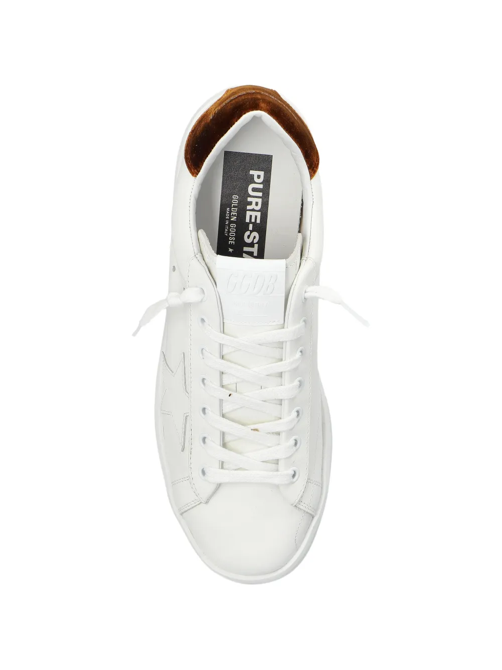 Golden Goose Purestar appliqué-detail leather sneakers Wit