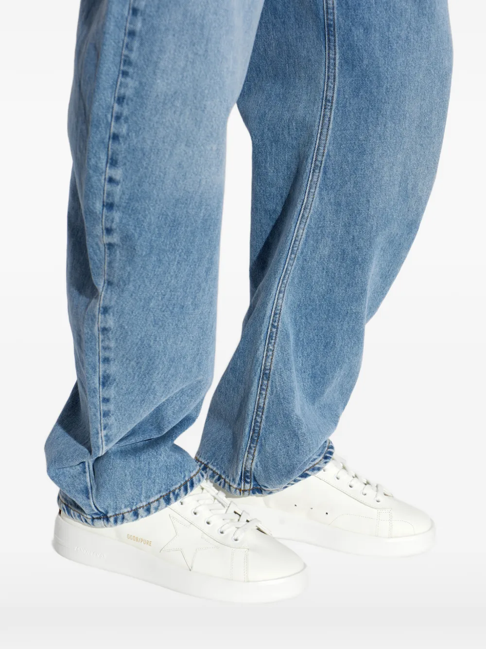 Golden Goose Purestar appliqué-detail leather sneakers Wit