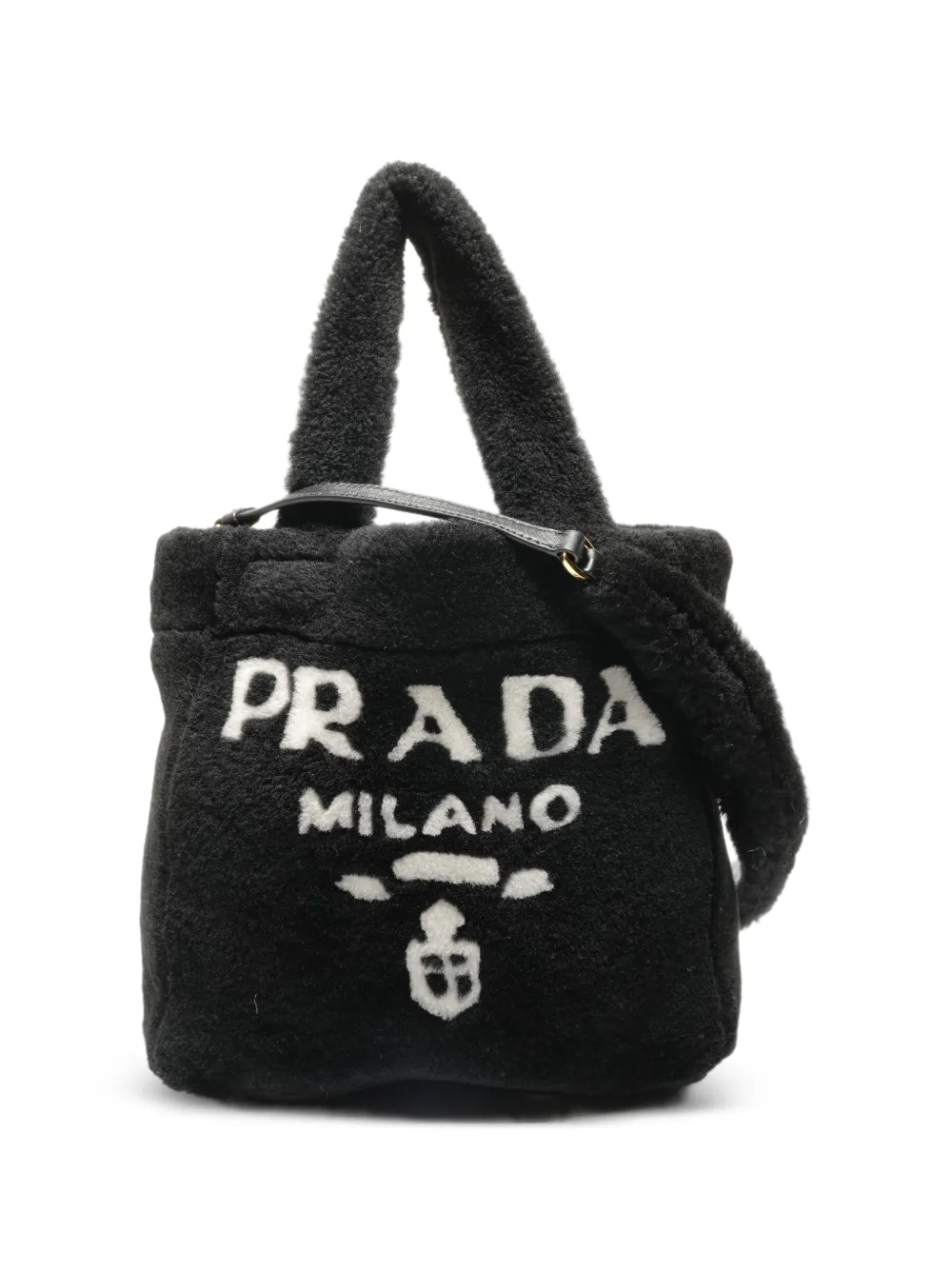 Prada Pre-Owned shearling handbag - Black