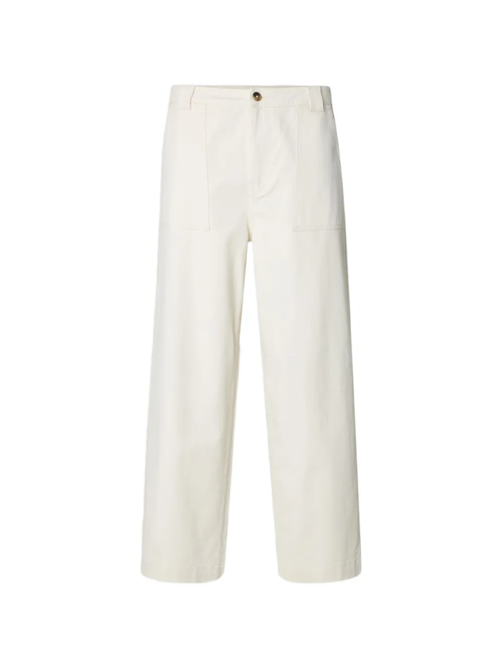 SELECTED wide leg trousers - Bianco