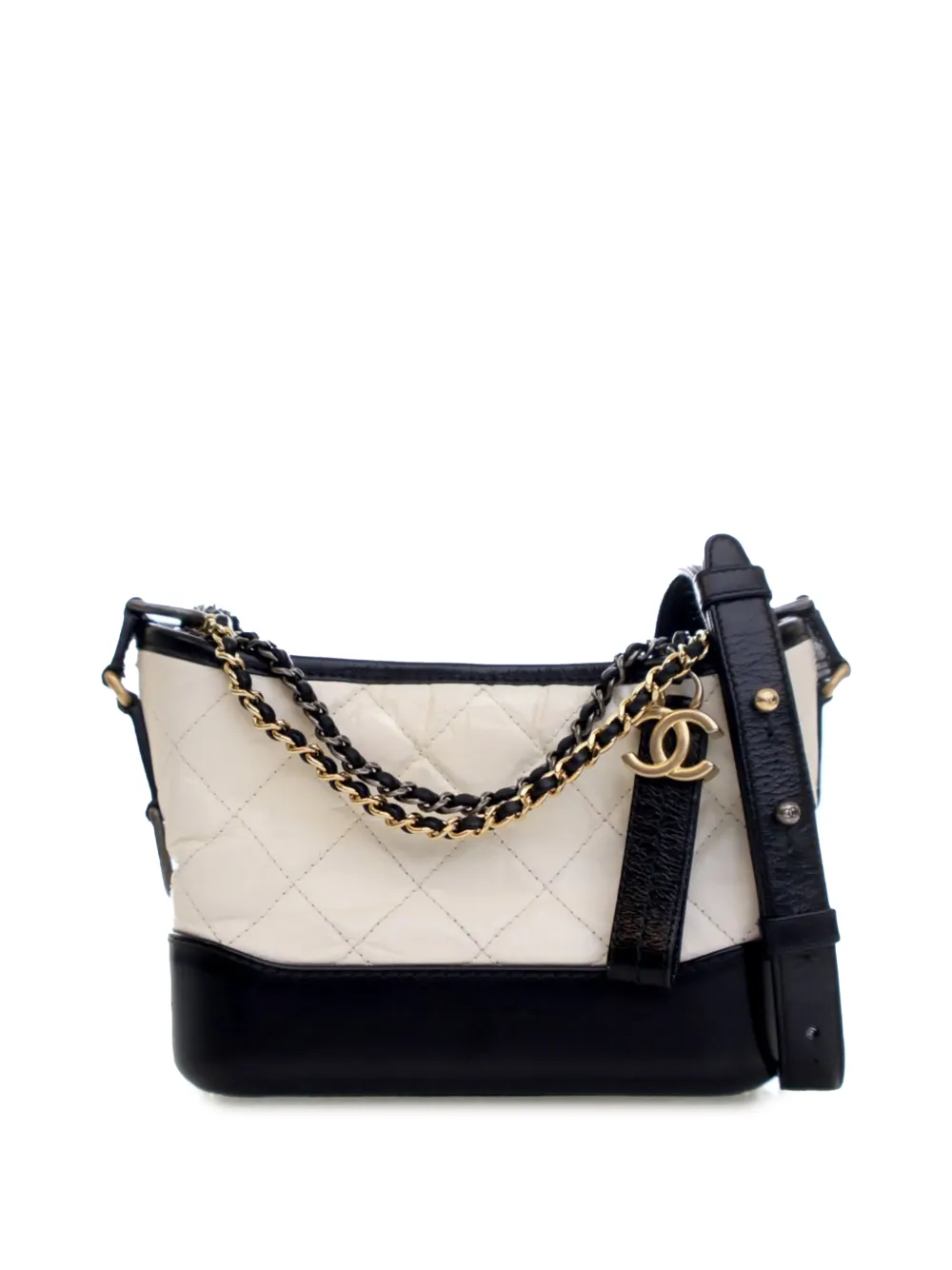 CHANEL Pre-Owned 2018 Small Bicolor Aged Calfskin Gabrielle crossbody bag - Nero