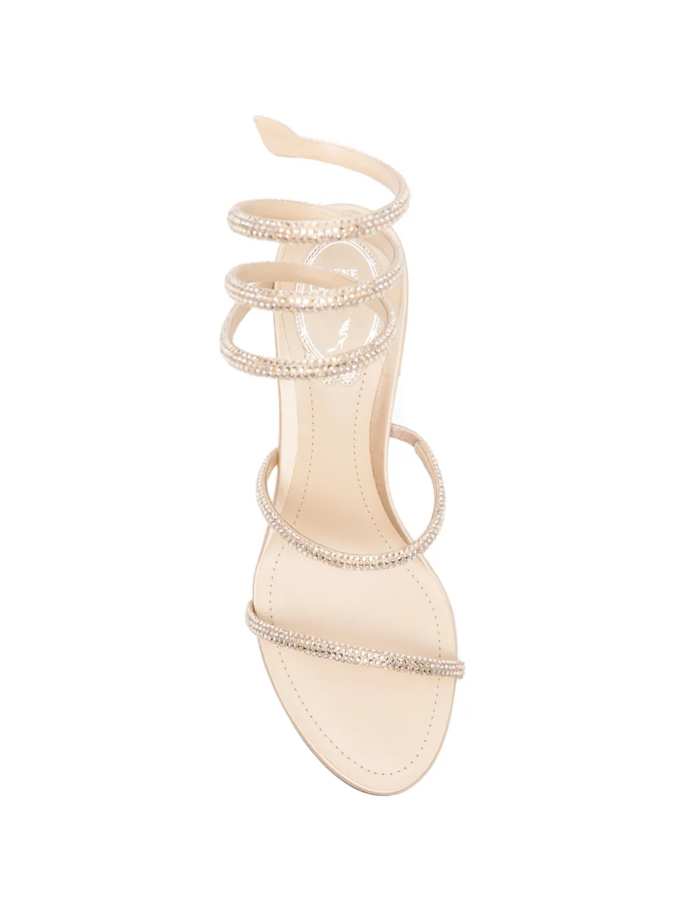 René Caovilla Cleo verfraaide sandalen met spiraal bandje Beige