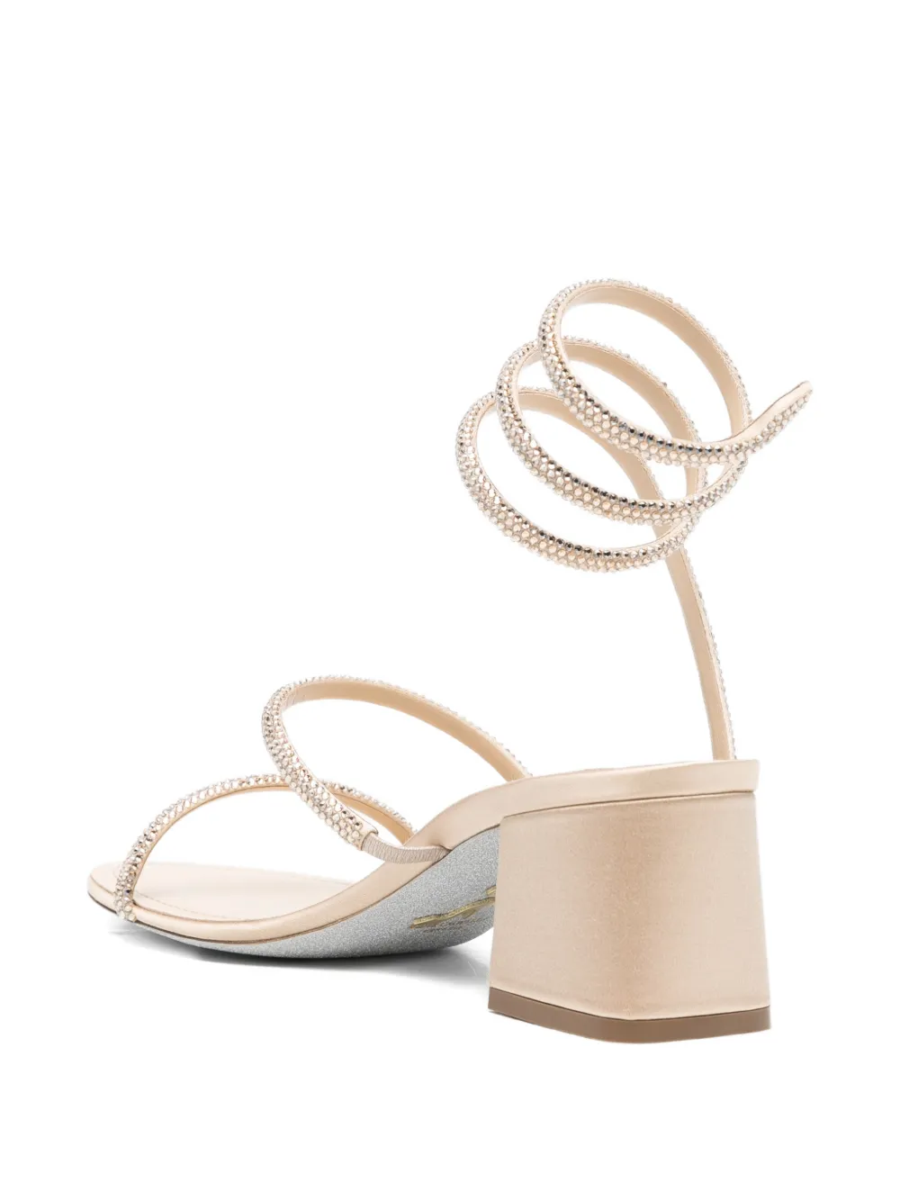 René Caovilla Cleo verfraaide sandalen met spiraal bandje Beige