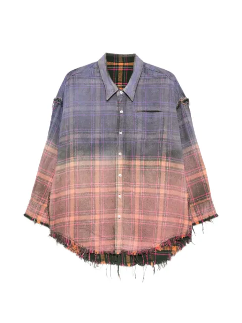 R13 reversible frayed check shirt