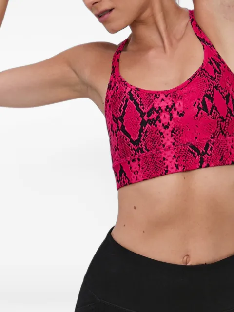 DKNY snakeskin-print crossover-strap sports bra