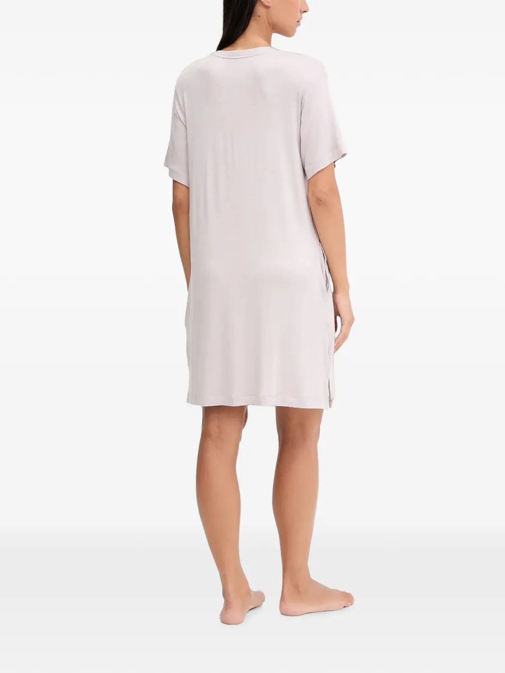 DKNY Nachtjapon met korte mouwen en logo-print Roze
