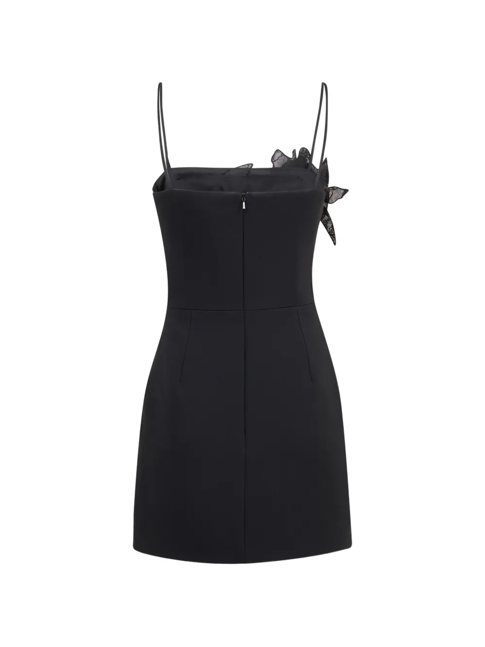  David Koma Lace Rose Mini Dress - Black 