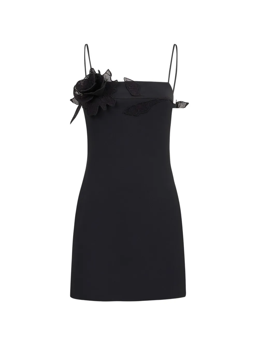 David Koma Lace Rose mini dress - Nero