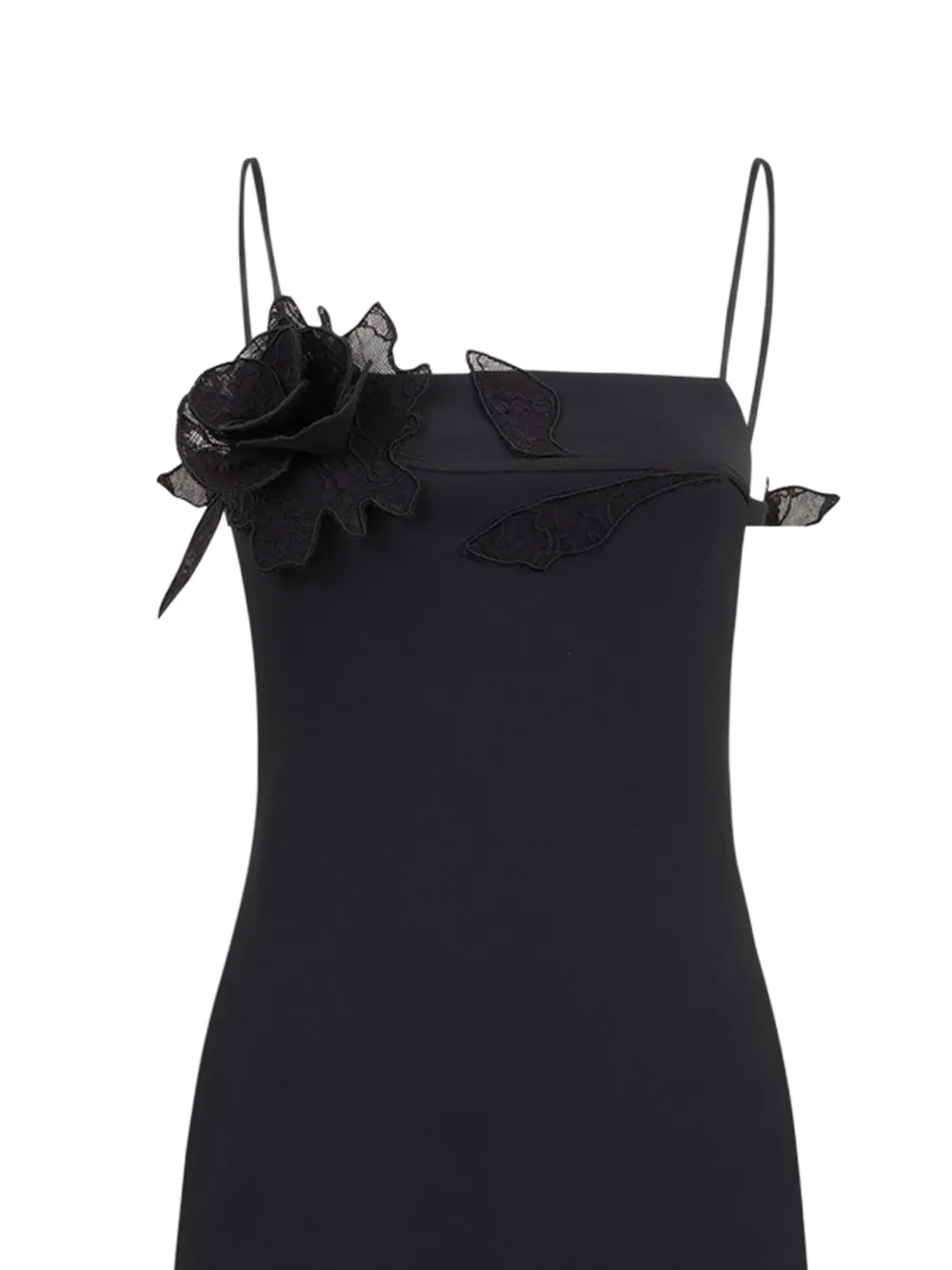  David Koma Lace Rose Mini Dress - Black 