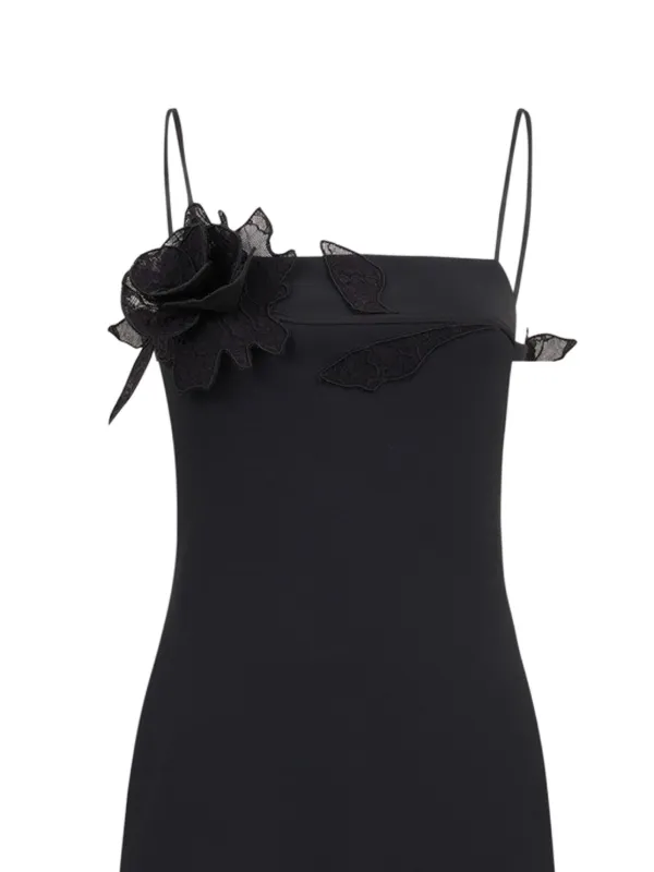David Koma Lace Rose Mini Dress | Black