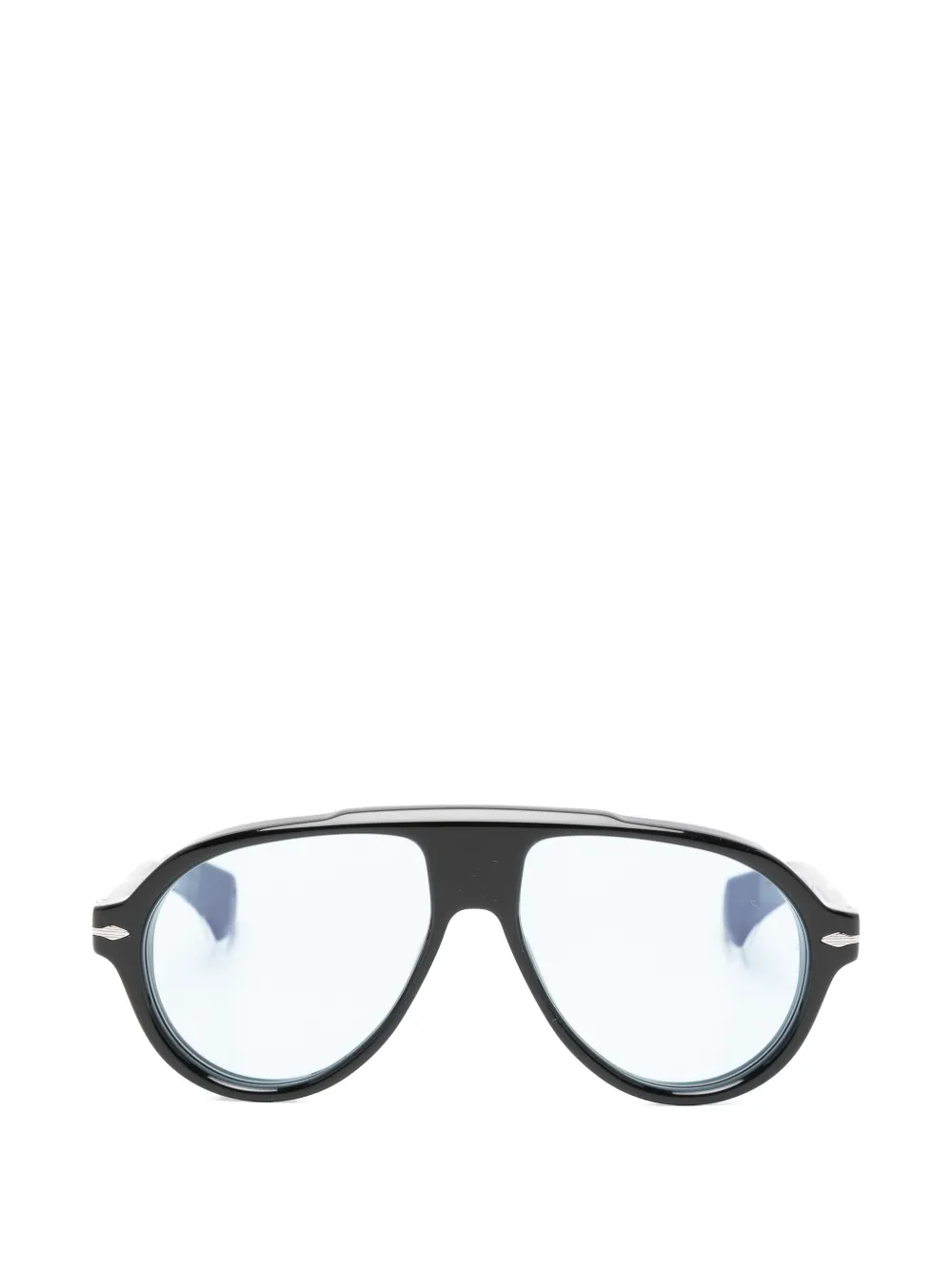 Jacques Marie Mage Occhiali da sole stile pilota color argento - Nero