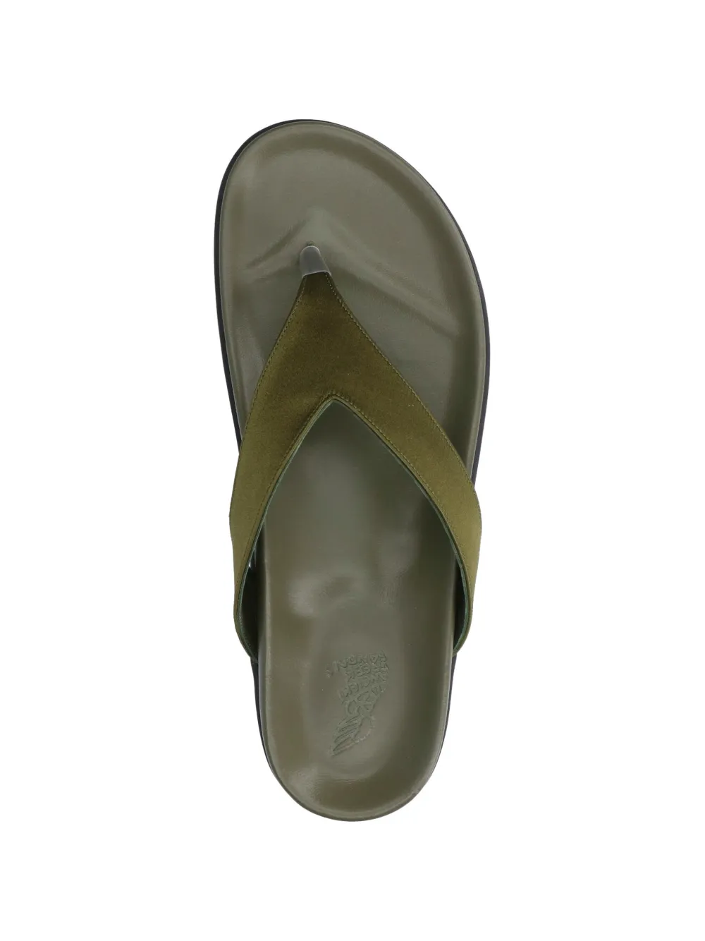 Ancient Greek Sandals leather flat andals Groen