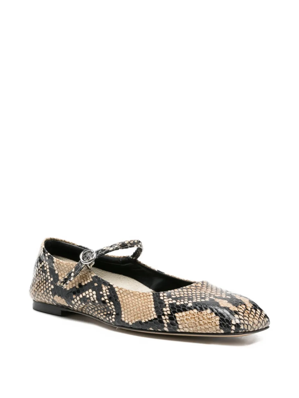 Aeyde Uma snake-print ballet flats Beige