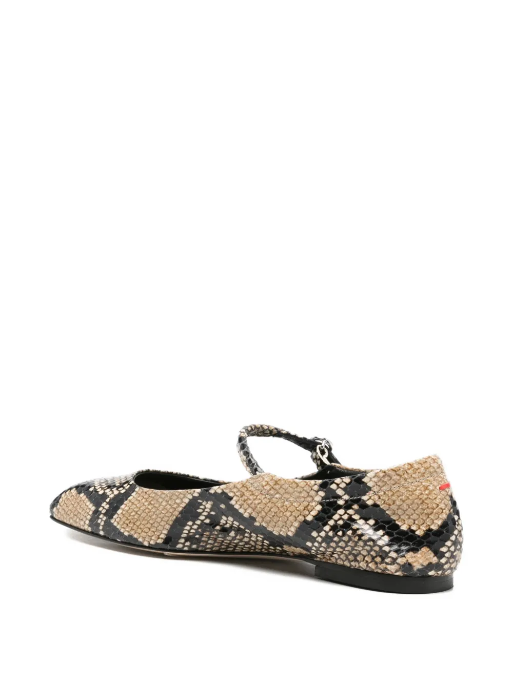 Aeyde Uma snake-print ballet flats Beige