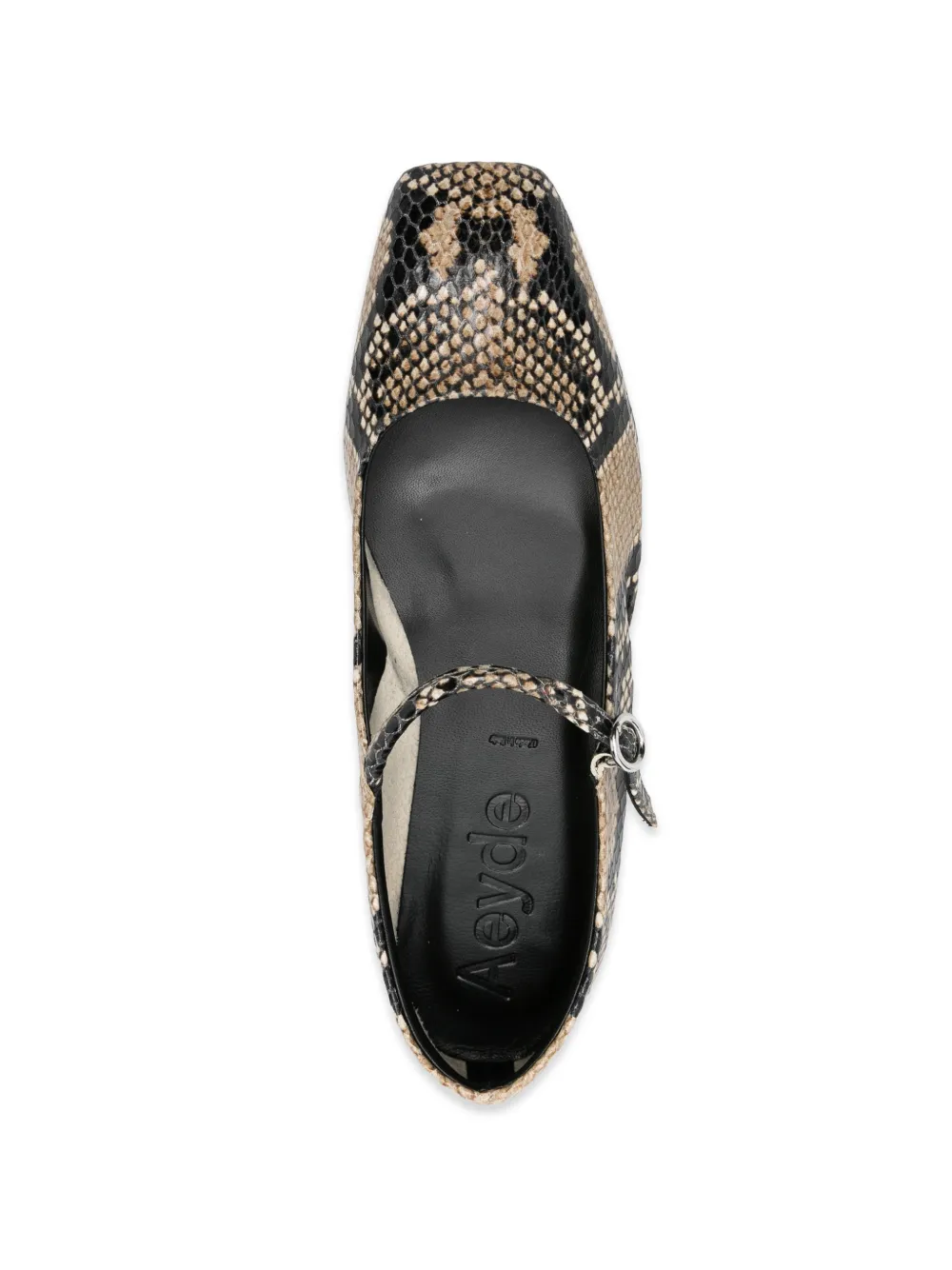 Aeyde Uma snake-print ballet flats Beige