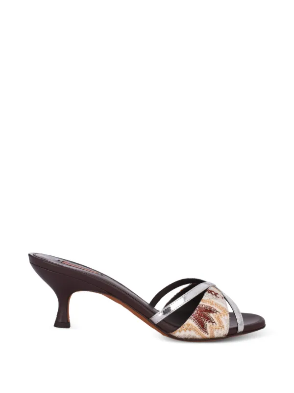 Missoni Kate Raschel-arabesque Strappy Sandals in Neutrals