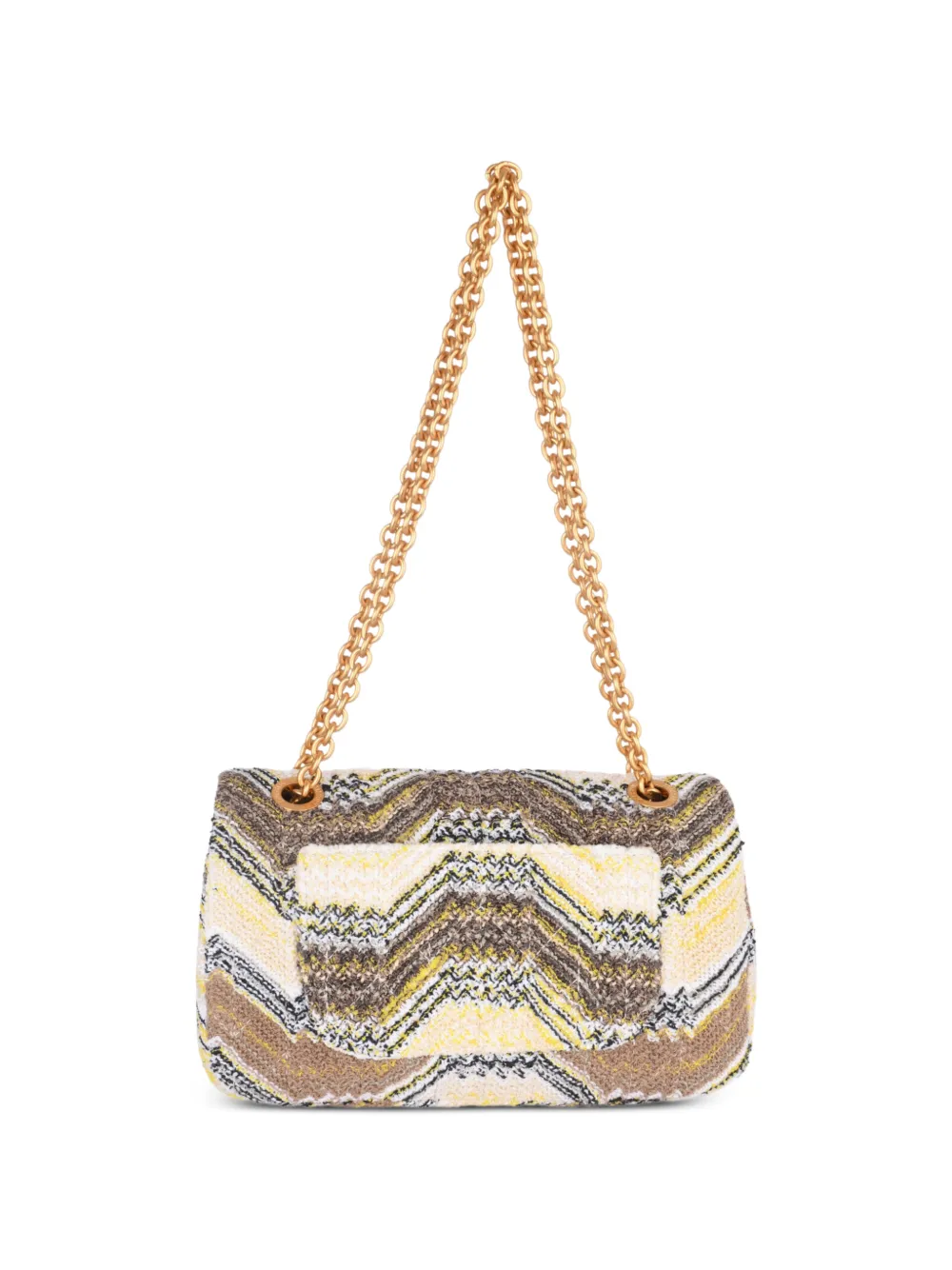 Missoni Caperoni clutch met pailletten en zigzag-patroon Beige