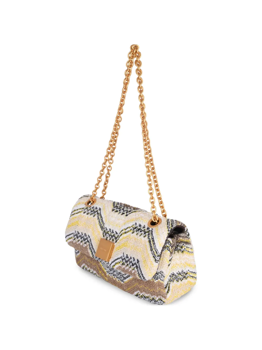 Missoni Caperoni clutch met pailletten en zigzag-patroon Beige