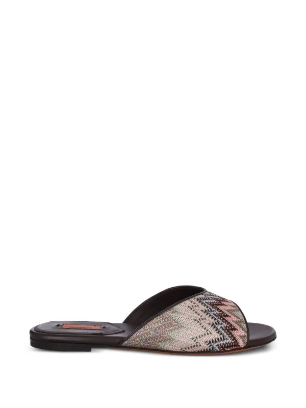 Missoni Liza Flat Sandals in Brown