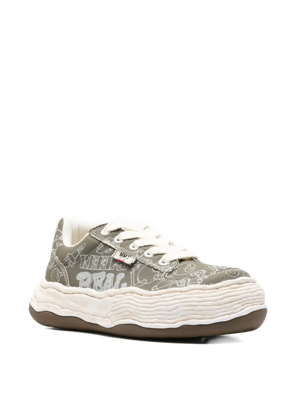 Maison MIHARA YASUHIRO print-detail lace-up sneakers Groen