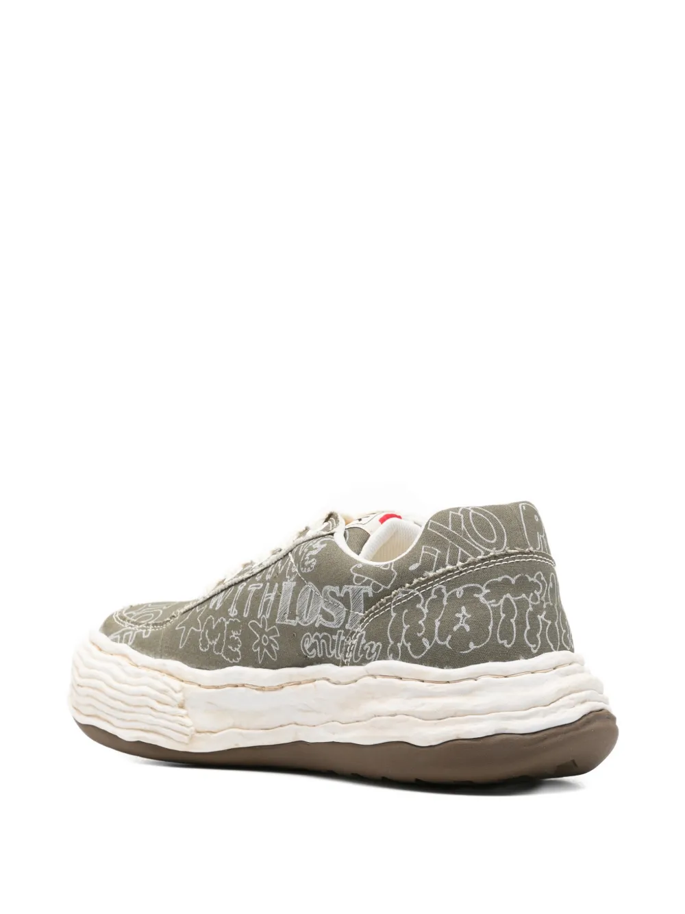 Maison MIHARA YASUHIRO print-detail lace-up sneakers Groen
