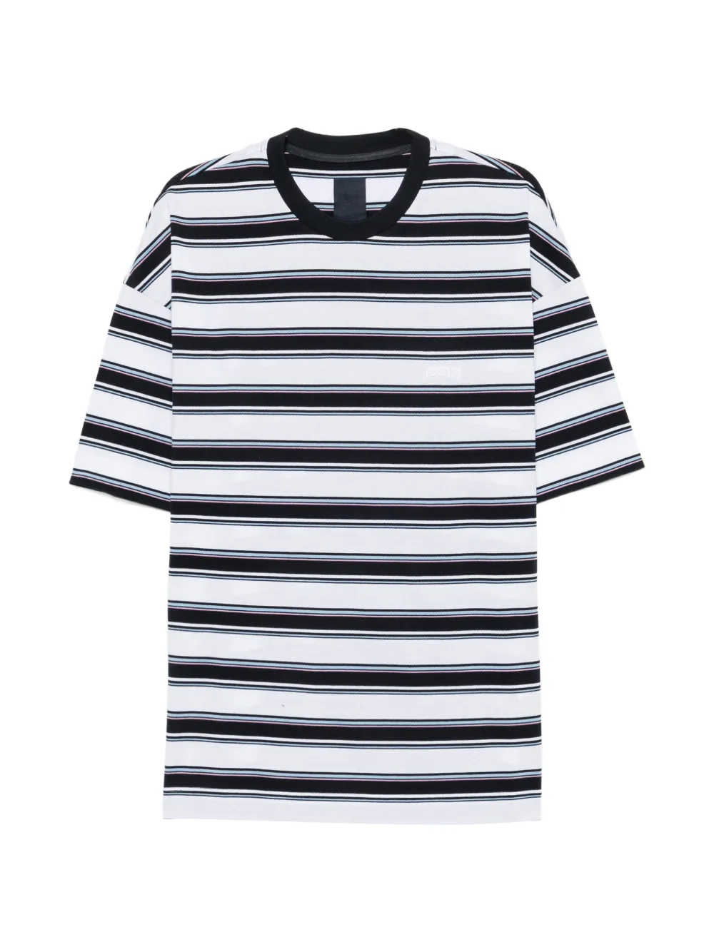Juun.J striped logo-embroidered T-shirt - Weiß