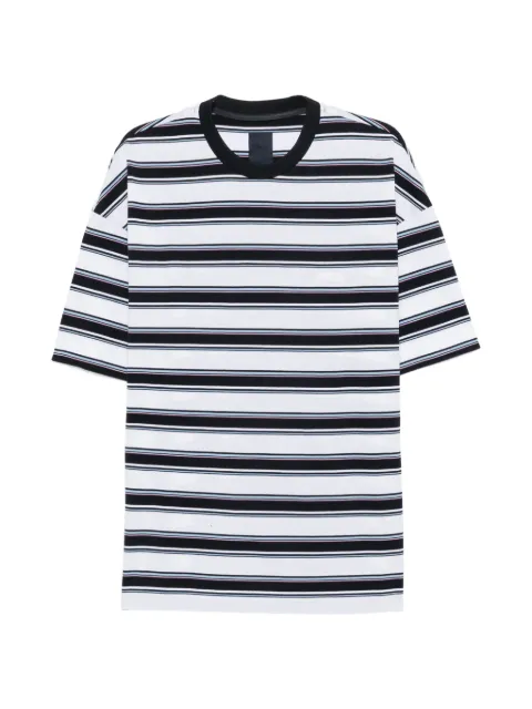 Juun.J striped logo-embroidered T-shirt