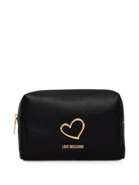 Love Moschino heart-plaque make-up bag