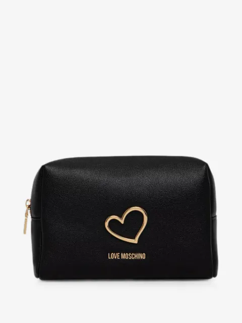Love Moschino heart-plaque make-up bag