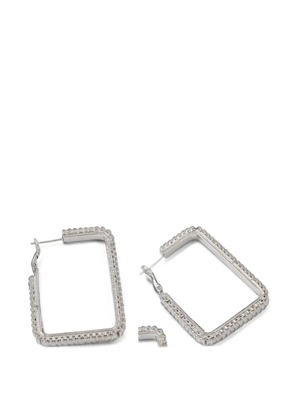Luisa Spagnoli Square Embellished Earrings In White