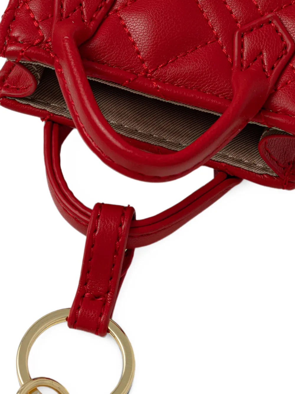 Love Moschino Gewatteerde sleutelhanger met logoplakkaat Rood
