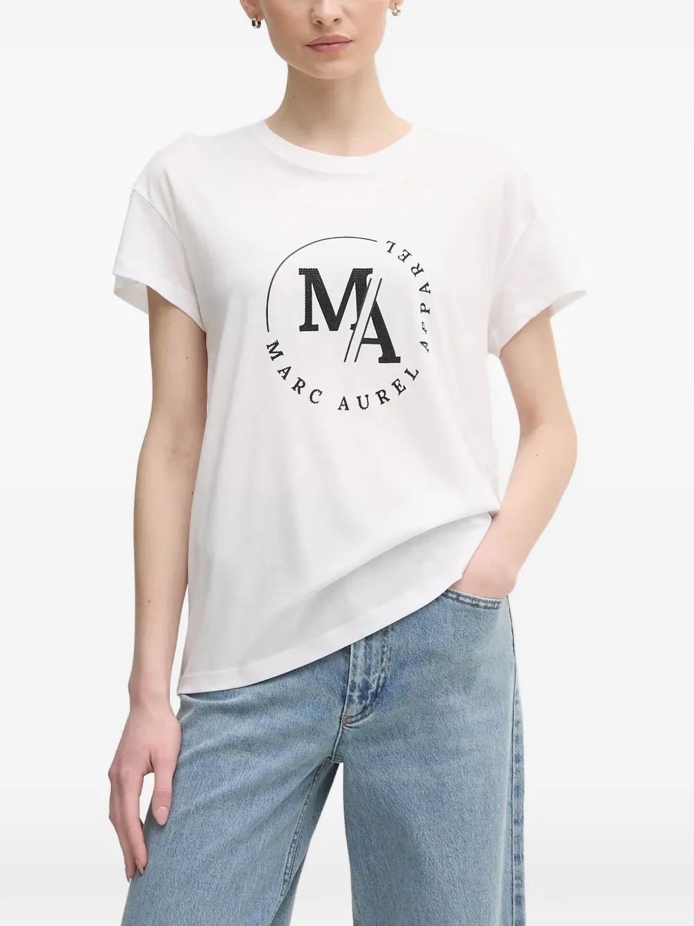Marc Aurel t-shirt à logo imprimé - Blanc Marc Aurel t-shirt à logo imprimé - Blanc