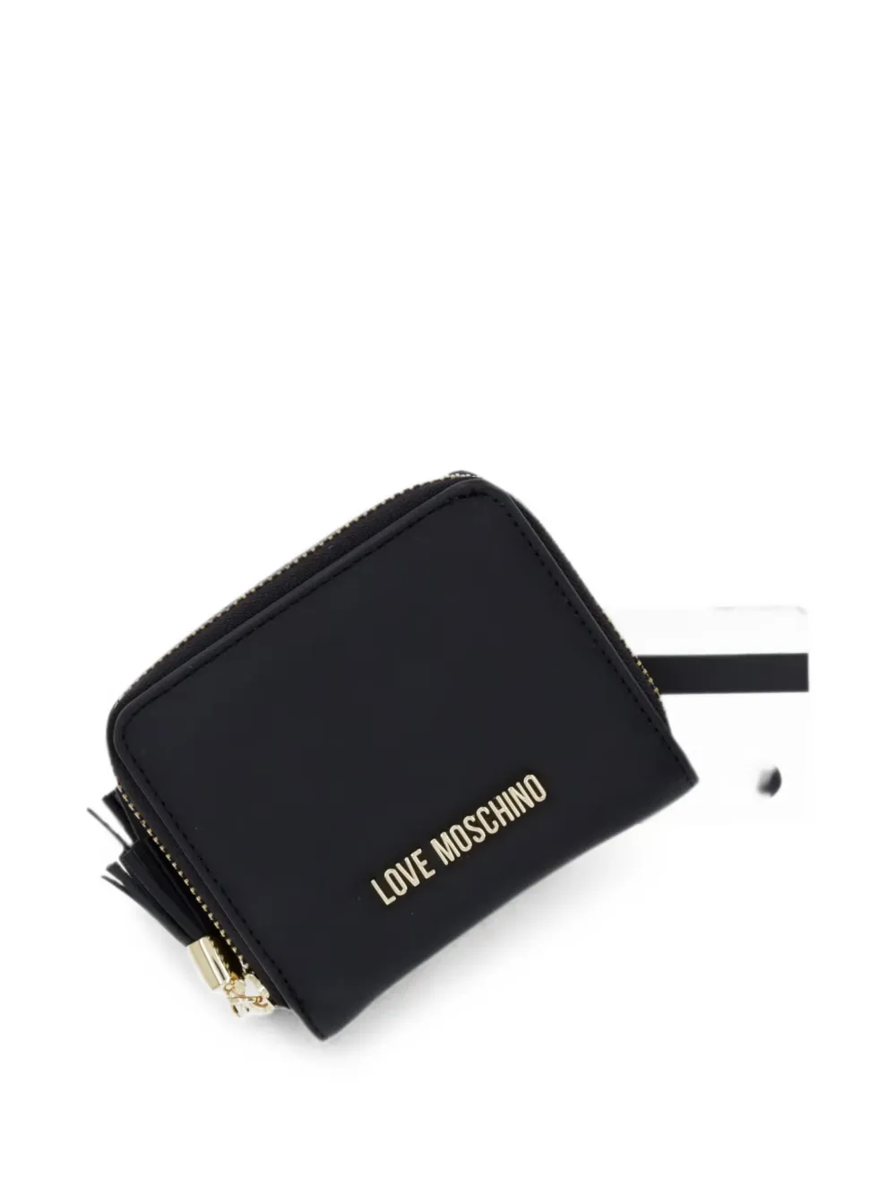 Love Moschino Portemonnee met rits en kwastje Zwart