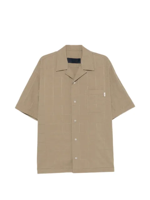 Juun.J grid-stitch short-sleeve shirt