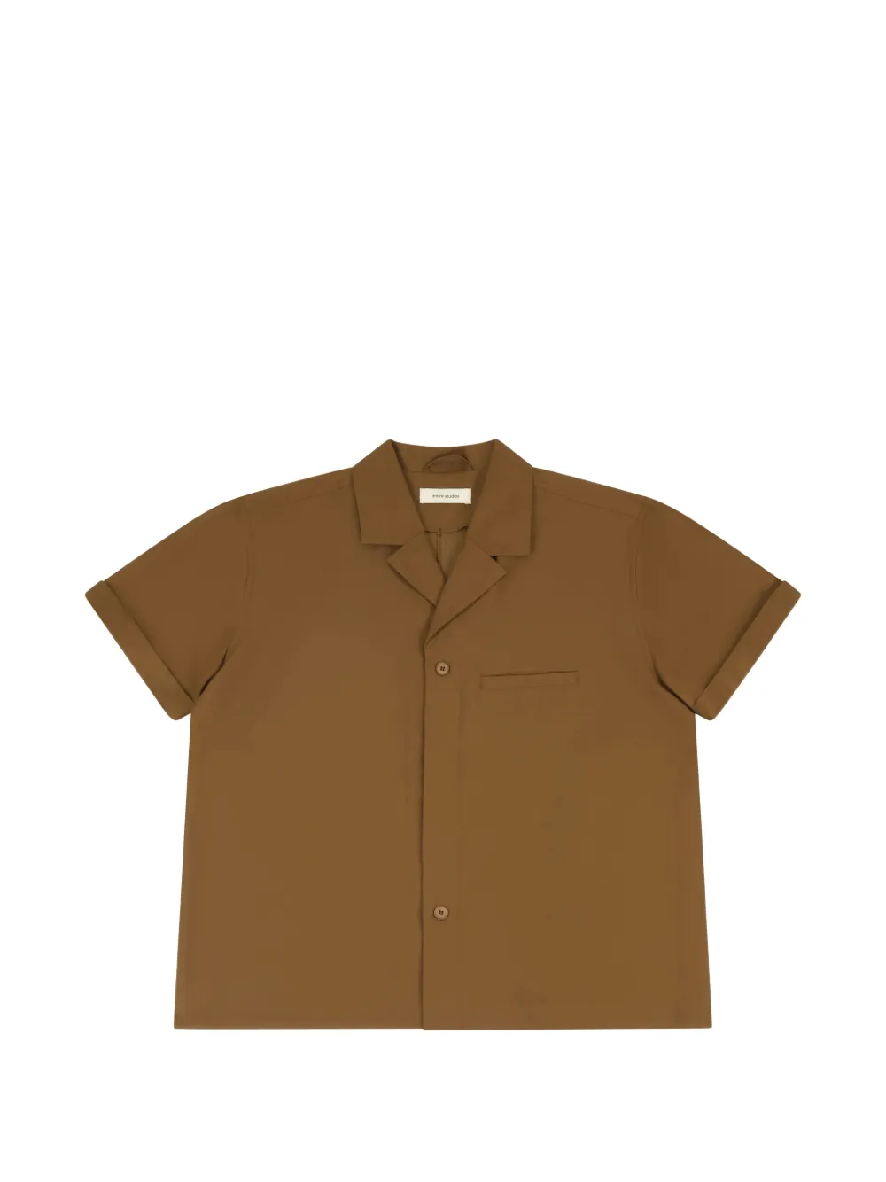 Entire Studios Strand Welt-pocket Revere-collar Shirt In Brown