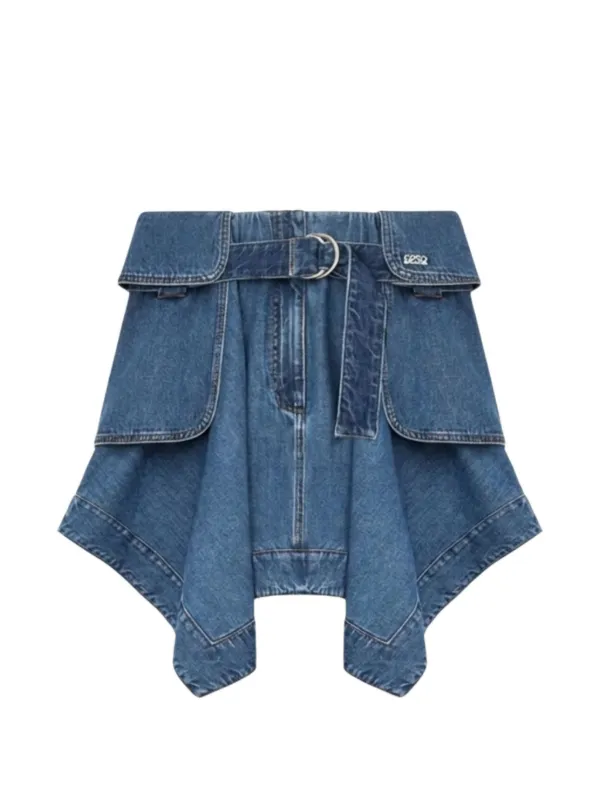 Loewe Cargo Skirt in Denim in Blue