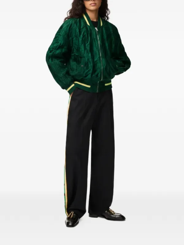 LOEWE Crinkled Bomber Jacket | Green | FARFETCH