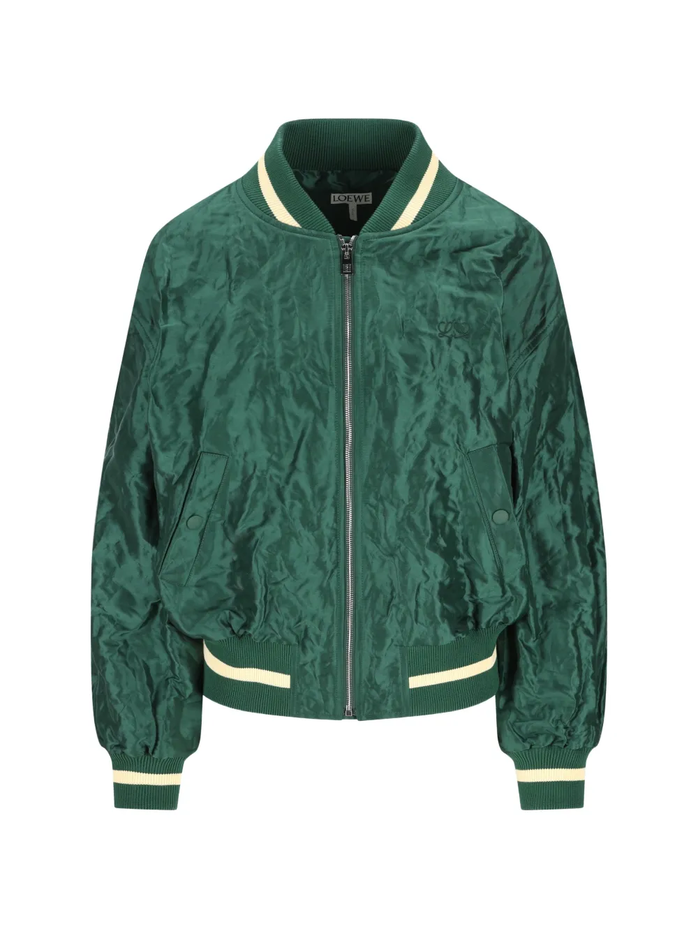 LOEWE crinkled bomber jacket - Verde
